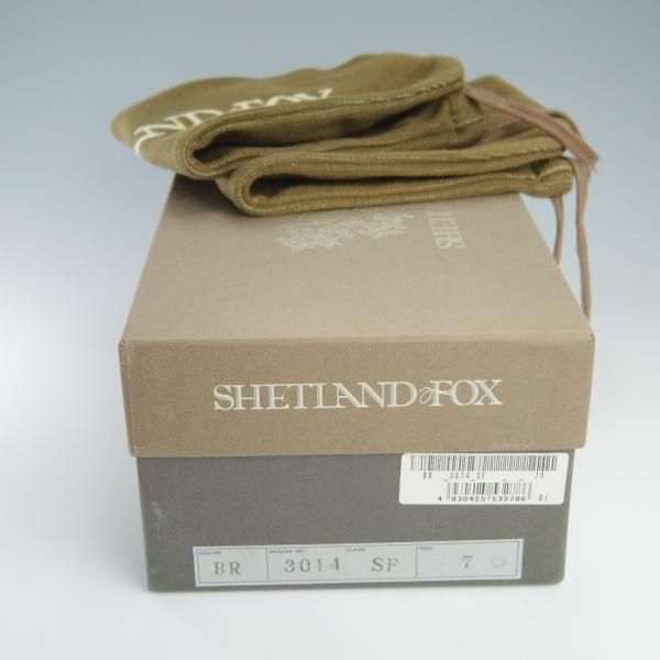 極美品★シェットランドフォックス SIZE 7【モデル定価￥64,800-★ケンジントン/3014SF】フルブローグ/カーフ/茶/Shetlandfox★f715