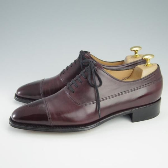 美品★ジョンロブ 5.5D【定価20万円以上★プレステージライン/SUTTON/8000ラスト】ミュージアムカーフ/PLUM/赤茶/メンズ/JOHN LOBB★f723