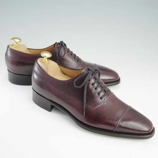 美品★ジョンロブ 5.5D【定価20万円以上★プレステージライン/SUTTON/8000ラスト】ミュージアムカーフ/PLUM/赤茶/メンズ/JOHN LOBB★f723