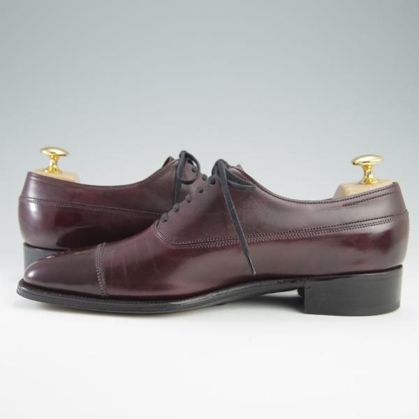 美品★ジョンロブ 5.5D【定価20万円以上★プレステージライン/SUTTON/8000ラスト】ミュージアムカーフ/PLUM/赤茶/メンズ/JOHN LOBB★f723
