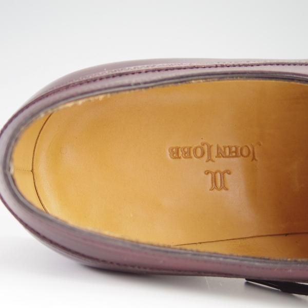 美品★ジョンロブ 5.5D【定価20万円以上★プレステージライン/SUTTON/8000ラスト】ミュージアムカーフ/PLUM/赤茶/メンズ/JOHN LOBB★f723