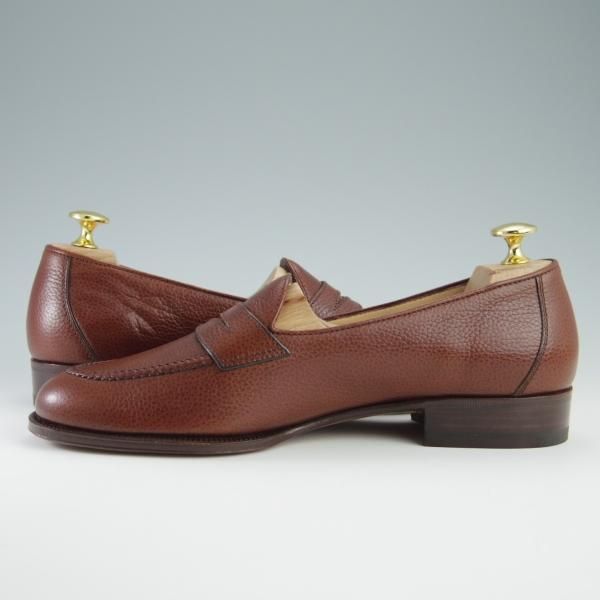 未使用★(伊)タニノクリスチー SIZE 6【貴重★デッドストック品/コインローファー/123559】グレインレザー/茶/メンズ/TANINO CRISCI★f725