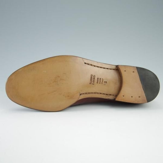 未使用★(伊)タニノクリスチー SIZE 6【貴重★デッドストック品/コインローファー/123559】グレインレザー/茶/メンズ/TANINO CRISCI★f725