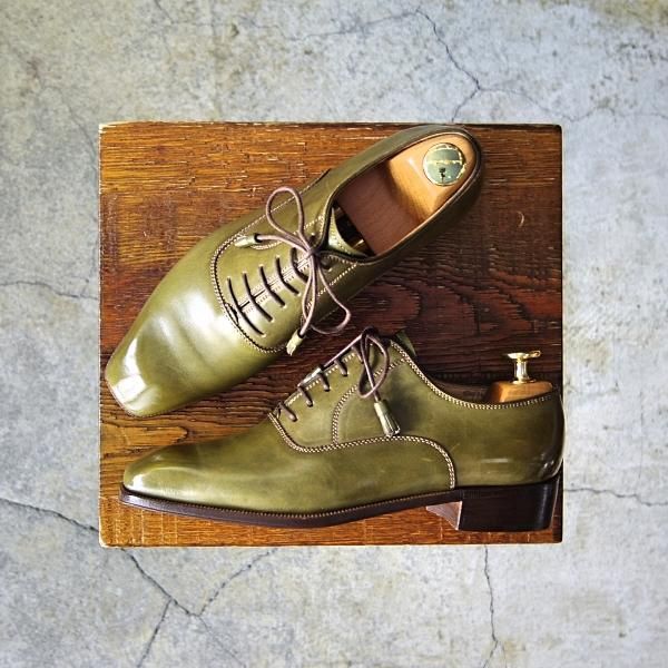 未使用★(伊)STEFANO BI/ステファノビ(レディース) SIZE 36【★プレーントゥ/570】カーフ/緑★f726