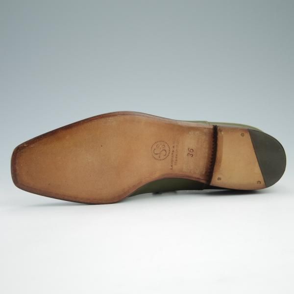 未使用★(伊)STEFANO BI/ステファノビ(レディース) SIZE 36【★プレーントゥ/570】カーフ/緑★f726