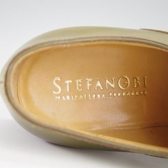 未使用★(伊)STEFANO BI/ステファノビ(レディース) SIZE 36【★プレーントゥ/570】カーフ/緑★f726