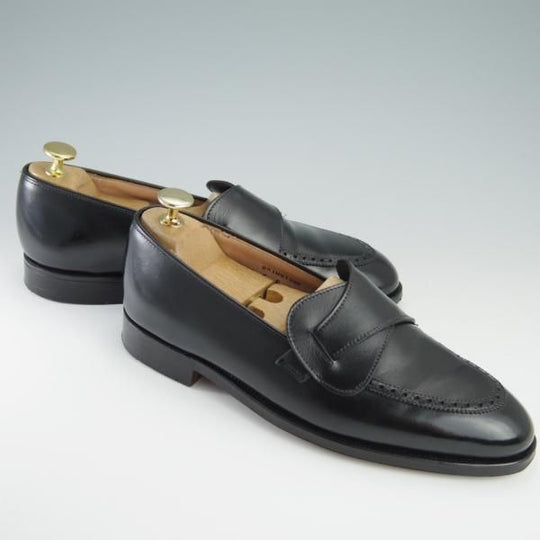 美品★クロケット&ジョーンズ 5E【定価￥95,700-★BEAMS F別注/バタフライローファー】BRIMSTONE/302ラスト/黒/Crockett&Jones★f730