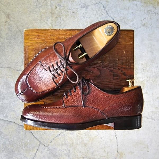 美品★(伊)LIDFORT/リドフォルト SIZE 7【定価￥108,000-★バッファロー(水牛)革ソール仕様】濃茶/World Footwear Gallery★f734