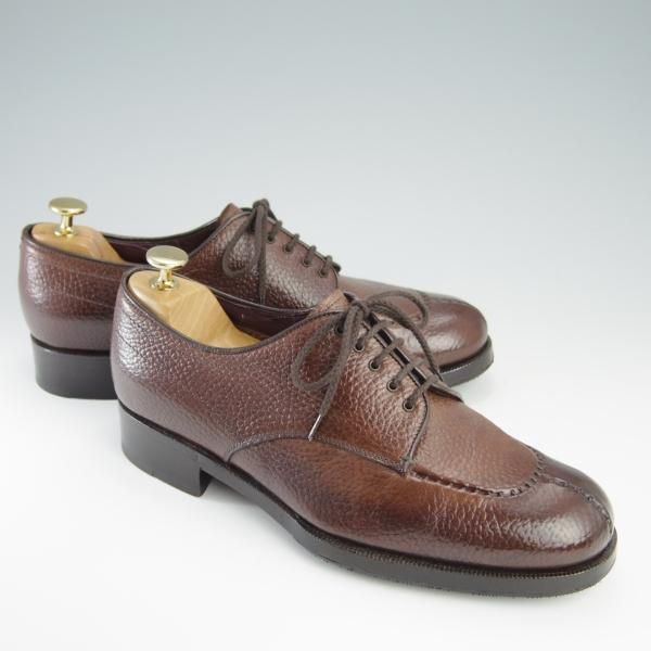 美品★(伊)LIDFORT/リドフォルト SIZE 7【定価￥108,000-★バッファロー(水牛)革ソール仕様】濃茶/World Footwear Gallery★f734