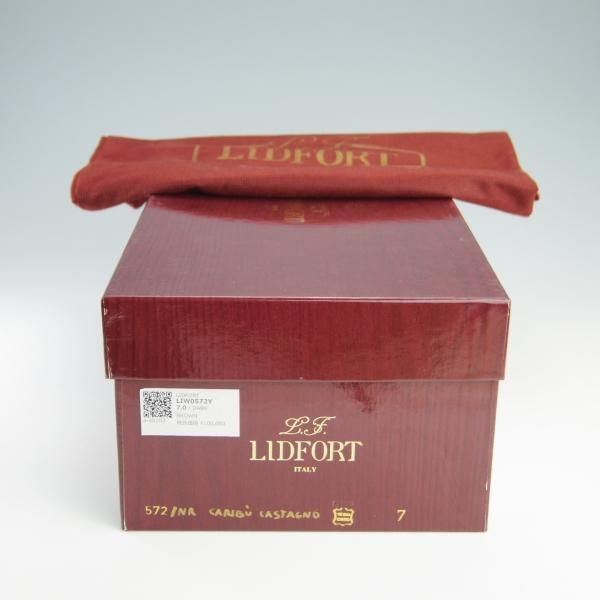 美品★(伊)LIDFORT/リドフォルト SIZE 7【定価￥108,000-★バッファロー(水牛)革ソール仕様】濃茶/World Footwear Gallery★f734