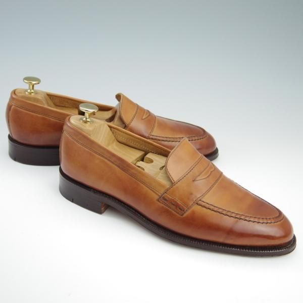 極上★(英)チーニー 7.5F【★コインローファー/カーフ】薄茶/メンズ/CHEANEY★f737