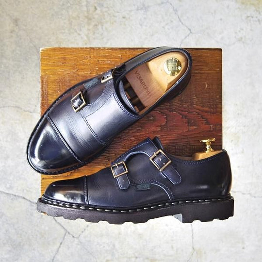 美品★パラブーツ SIZE 5【定価￥74,800-★ウィリアム/WILLIAM】ダブルモンク/リスレザー/NUIT/紺/メンズ/Paraboot★f743