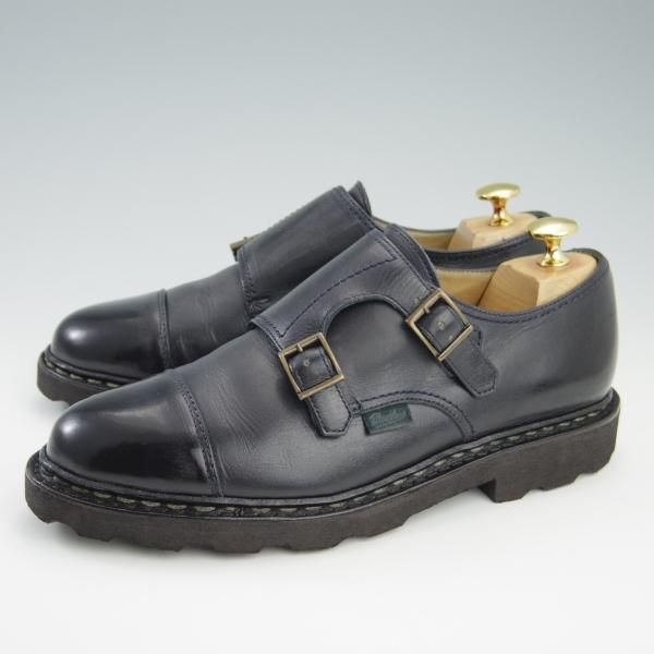 美品★パラブーツ SIZE 5【定価￥74,800-★ウィリアム/WILLIAM】ダブルモンク/リスレザー/NUIT/紺/メンズ/Paraboot★f743
