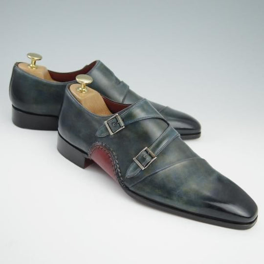 極上★(スペイン製)マグナーニ SIZE 39【現行定価7万円程度★オパンケ/ボロネーゼ製法】19567/ダブルモンク/カーフ/紺/MAGNANNI★f745