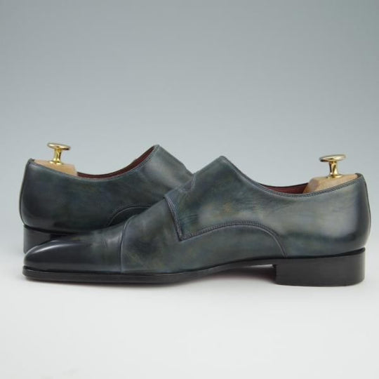 極上★(スペイン製)マグナーニ SIZE 39【現行定価7万円程度★オパンケ/ボロネーゼ製法】19567/ダブルモンク/カーフ/紺/MAGNANNI★f745