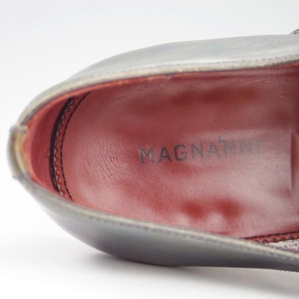 極上★(スペイン製)マグナーニ SIZE 39【現行定価7万円程度★オパンケ/ボロネーゼ製法】19567/ダブルモンク/カーフ/紺/MAGNANNI★f745