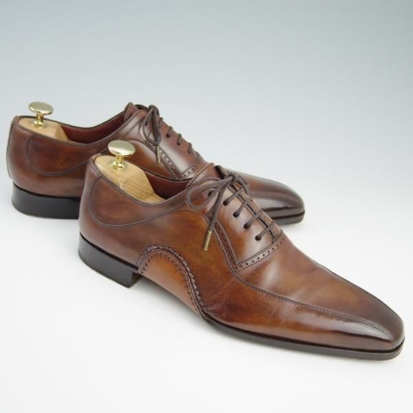 極上★(スペイン製)マグナーニ SIZE 38【現行定価7万円程度★オパンケ/ボロネーゼ製法】17127/カーフ/茶/メンズ/MAGNANNI★f746