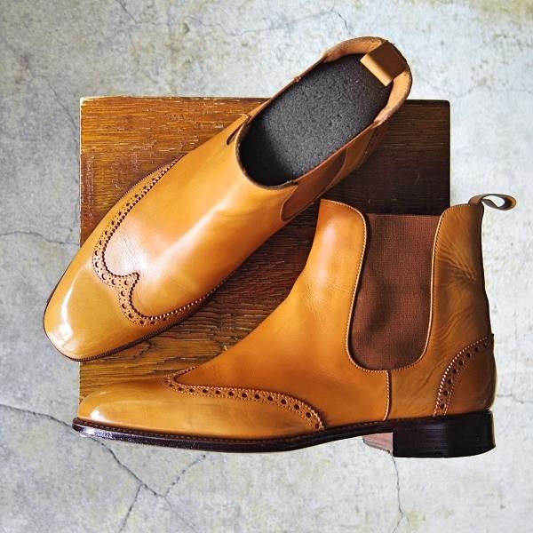 極上★(スペイン製)カルミナ/旧アルバラデホ 8E【貴重★20周年記念モデル/トレーディングポスト】サイドゴアブーツ/薄茶/CARMINA★f755