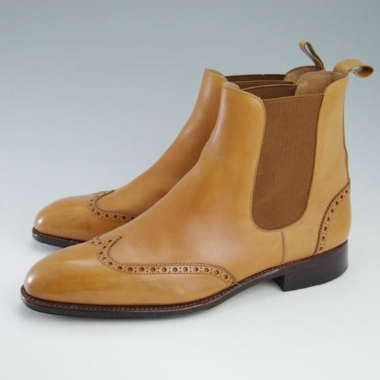 極上★(スペイン製)カルミナ/旧アルバラデホ 8E【貴重★20周年記念モデル/トレーディングポスト】サイドゴアブーツ/薄茶/CARMINA★f755