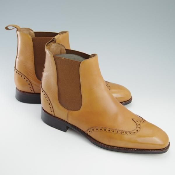 極上★(スペイン製)カルミナ/旧アルバラデホ 8E【貴重★20周年記念モデル/トレーディングポスト】サイドゴアブーツ/薄茶/CARMINA★f755