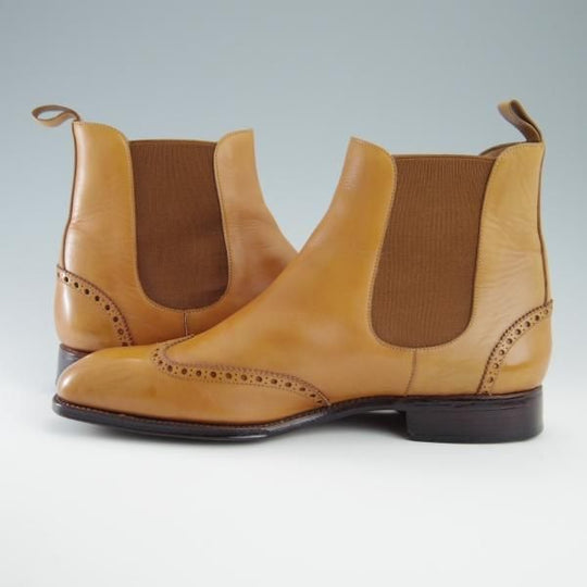 極上★(スペイン製)カルミナ/旧アルバラデホ 8E【貴重★20周年記念モデル/トレーディングポスト】サイドゴアブーツ/薄茶/CARMINA★f755