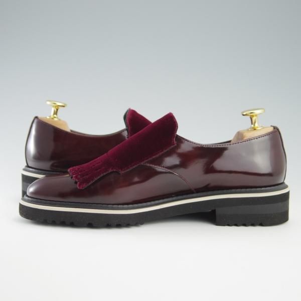 極美品★(スペイン製)Pertini/ペルティニ(レディース) SIZE 35【★ダブルモンク/ベロア×ポリッシュレザー】14081/キルト/赤茶★f756
