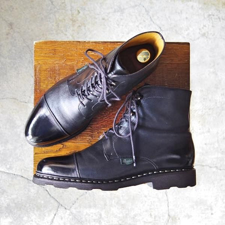 極上★パラブーツ(レディース) SIZE 5【定価￥74,800-★CLAMART/レースアップブーツ】グリフソール/カーフ/NOIR/黒/Paraboot★f757