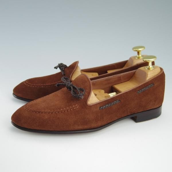 極美品★(スペイン製)CARMINA/カルミナ(レディース) SIZE 4【定価￥46,200-★リボンローファー/1659】DRACラスト/スエード/茶★f759