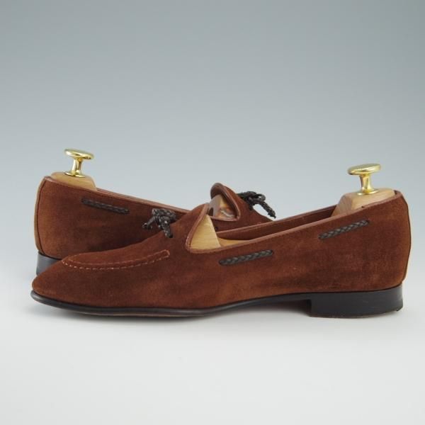 極美品★(スペイン製)CARMINA/カルミナ(レディース) SIZE 4【定価￥46,200-★リボンローファー/1659】DRACラスト/スエード/茶★f759