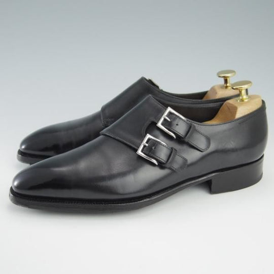 美品★ジョンロブ 5.5E【定価￥275,000-★プレステージライン/CHAPEL/8000ラスト】ミスティカーフ/ダブルモンク/黒/JOHN LOBB★f762