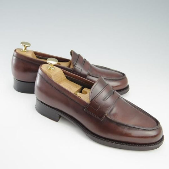 極上★三陽山長 SIZE 6.5【定価￥74,800-★弥三郎/R2013ラスト】コインローファー/カーフ/Coffee/濃茶/メンズ/SanyoYamacho★f763