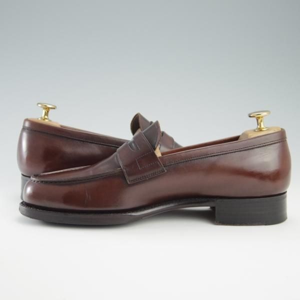極上★三陽山長 SIZE 6.5【定価￥74,800-★弥三郎/R2013ラスト】コインローファー/カーフ/Coffee/濃茶/メンズ/SanyoYamacho★f763