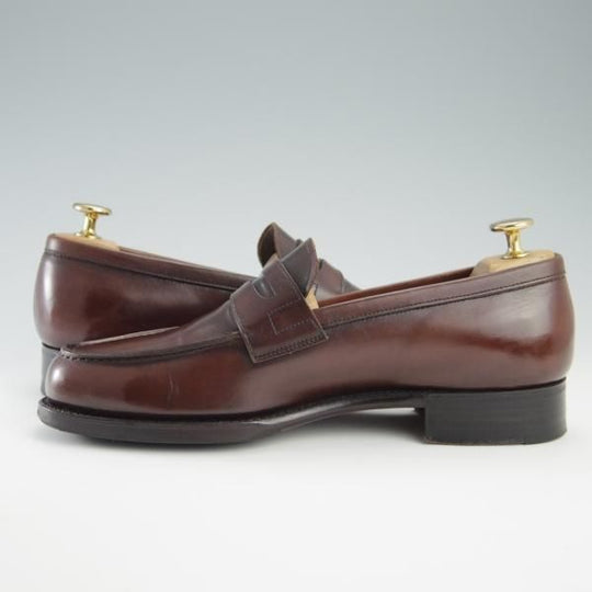 極上★三陽山長 SIZE 6.5【定価￥74,800-★弥三郎/R2013ラスト】コインローファー/カーフ/Coffee/濃茶/メンズ/SanyoYamacho★f763