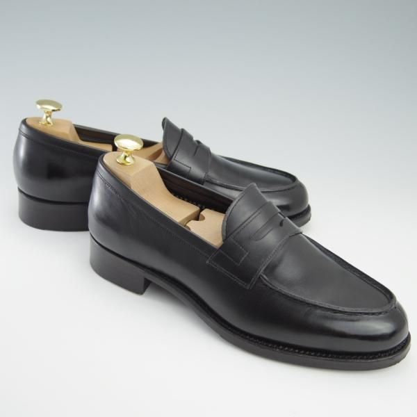 美品★三陽山長 SIZE 6.5【定価￥74,800-★弥三郎/R2013ラスト】コインローファー/カーフ/黒/メンズ/SanyoYamacho★f764
