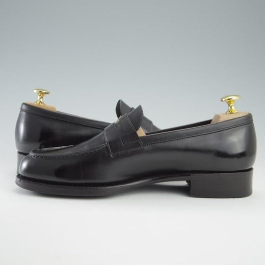 美品★三陽山長 SIZE 6.5【定価￥74,800-★弥三郎/R2013ラスト】コインローファー/カーフ/黒/メンズ/SanyoYamacho★f764
