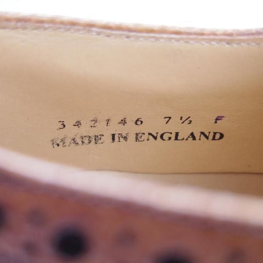 新品★(英)BARKER/バーカー 7.5F【ダイナイトソール仕様★フルブローグ/GRASSINGTON】342146/グレインレザー/シダー/茶/メンズ★f769