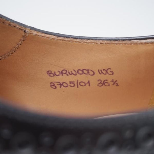新品★チャーチ(レディース) SIZE 36.5【定価￥114,400-★バーウッド/BURWOOD WG】ポリッシュドバインダーカーフ/黒/Church's★f771