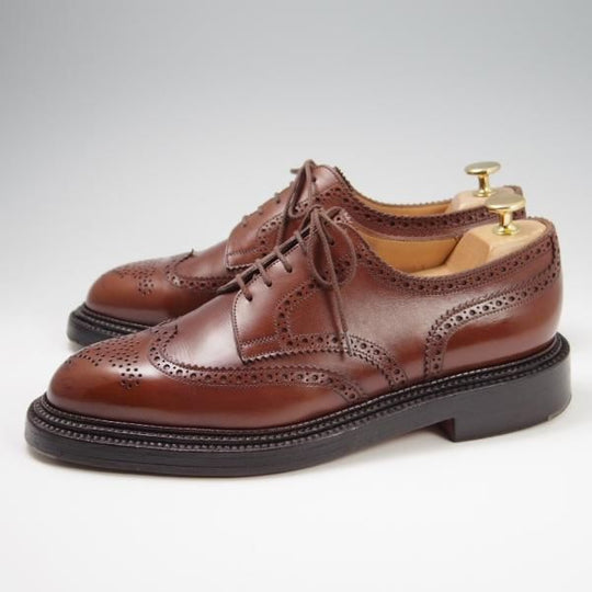 ★J.M.ウェストン 7.5C【定価￥206,800-★590/トリプルソールダービー】25ラスト/フルブローグ/カーフ/タン/茶/Weston/ウエストン★f777
