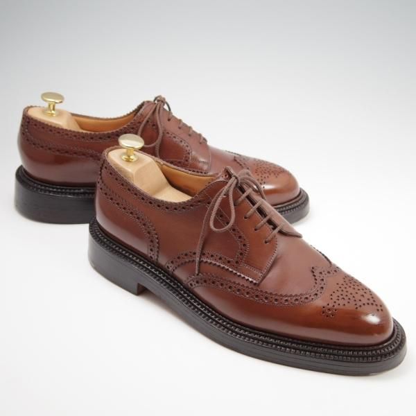 ★J.M.ウェストン 7.5C【定価￥206,800-★590/トリプルソールダービー】25ラスト/フルブローグ/カーフ/タン/茶/Weston/ウエストン★f777
