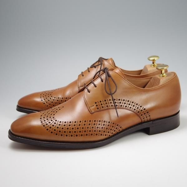 極美品★(英)チーニー 9F【貴重★ヒドゥンチャネル仕様/半カラス仕上げ】BIRMINGHAM/205ラスト/ダービーシューズ/カーフ/CHEANEY★f782