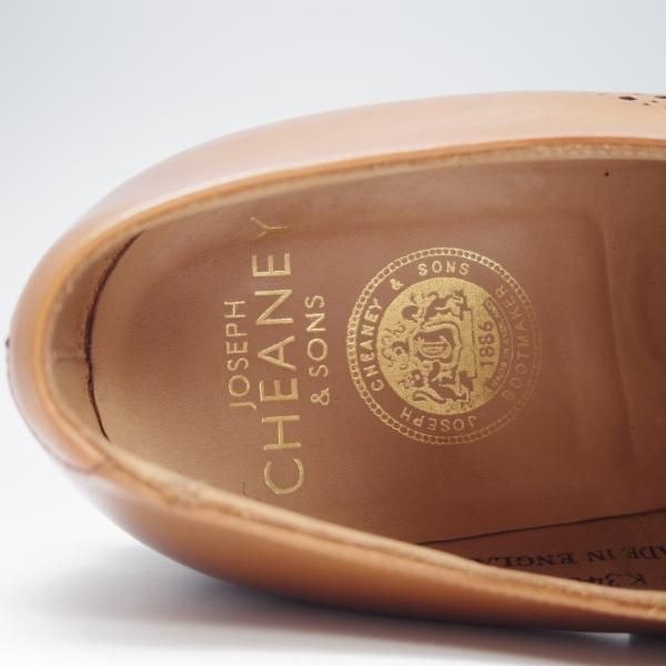 極美品★(英)チーニー 9F【貴重★ヒドゥンチャネル仕様/半カラス仕上げ】BIRMINGHAM/205ラスト/ダービーシューズ/カーフ/CHEANEY★f782