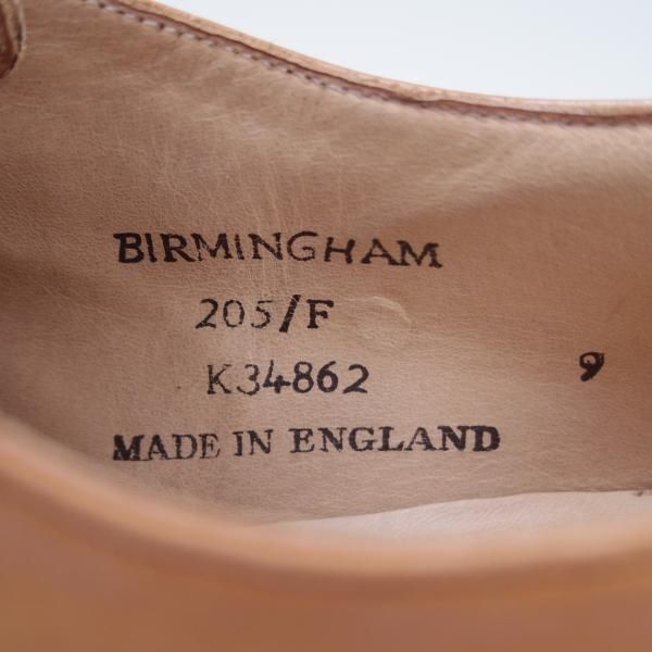 極美品★(英)チーニー 9F【貴重★ヒドゥンチャネル仕様/半カラス仕上げ】BIRMINGHAM/205ラスト/ダービーシューズ/カーフ/CHEANEY★f782