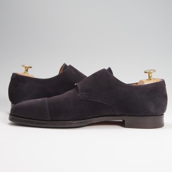 極上★クロケット&ジョーンズ 6.5E【定価￥96,800-★LOWNDES/ラウンズ】348ラスト/ダブルモンク/スエード/紺/Crockett&Jones★f792