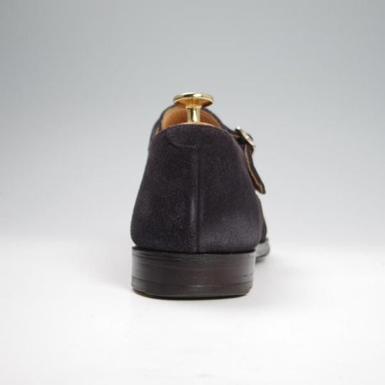 極上★クロケット&ジョーンズ 6.5E【定価￥96,800-★LOWNDES/ラウンズ】348ラスト/ダブルモンク/スエード/紺/Crockett&Jones★f792