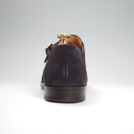 極上★クロケット&ジョーンズ 6.5E【定価￥96,800-★LOWNDES/ラウンズ】348ラスト/ダブルモンク/スエード/紺/Crockett&Jones★f792