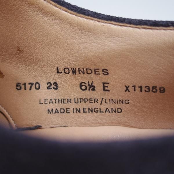 極上★クロケット&ジョーンズ 6.5E【定価￥96,800-★LOWNDES/ラウンズ】348ラスト/ダブルモンク/スエード/紺/Crockett&Jones★f792