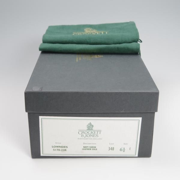 極上★クロケット&ジョーンズ 6.5E【定価￥96,800-★LOWNDES/ラウンズ】348ラスト/ダブルモンク/スエード/紺/Crockett&Jones★f792