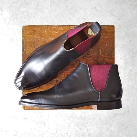 極上★クロケット&ジョーンズ 7E【貴重★(英)ポールスミス別注/Paul Smith】サイドゴアブーツ/カーフ/黒/メンズ/Crockett&Jones★f793