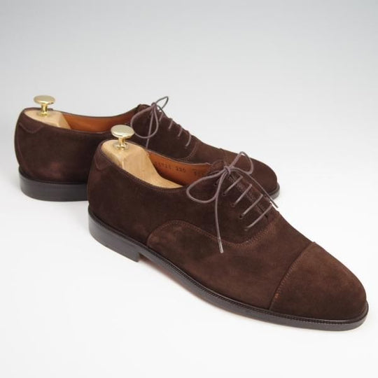 極美品★(伊)サルヴァトーレ・フェラガモ 8.5EE【★ストレートチップ/スエード】濃茶/メンズ/Salvatore Ferragamo★f794