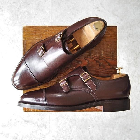 未使用★ジョンロブ 8E【現行定価￥206,800-★WILLIAM/ウィリアム/(水牛)バッファローレザー】9795Rラスト/ダブルモンク/JOHN LOBB★f795